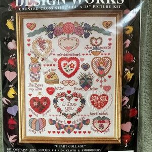 Heart Collage Counted Cross Stitch Kit